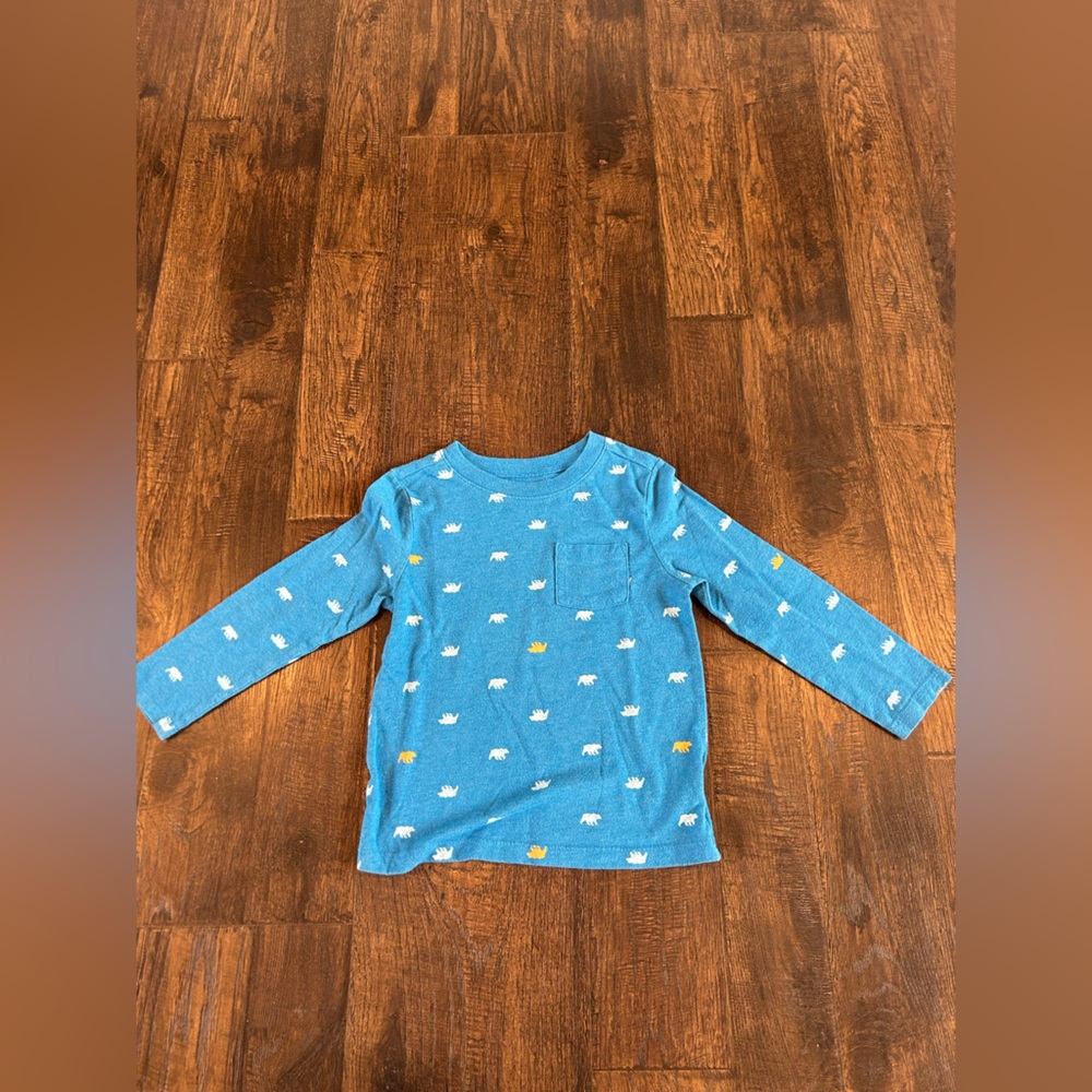 Old Navy Blue Long Sleeve with Bear Pattern